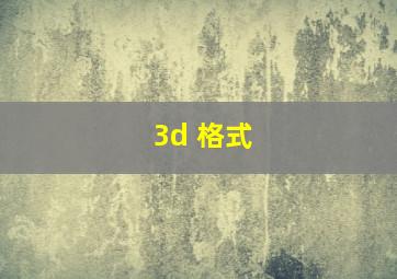 3d 格式